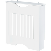 HOMCOM Modern Radiator Cover Heater Cabinet Slatted Worktop Painted MDF White