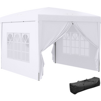 Outsunny 3mx3m Pop Up Gazebo Party Tent Canopy Marquee with Storage Bag White