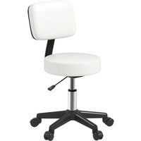 HOMCOM Adjustable Swivel Salon Chair Padded Seat Back 5 Wheels White