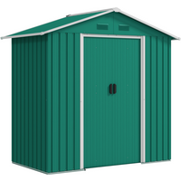 Outsunny 6.5x3.5ft Metal Garden Shed for Garden and Outdoor Storage, Green