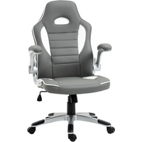 Racing Gaming Chair Height Adjustable Swivel Chair with Flip Up Armrests, Grey