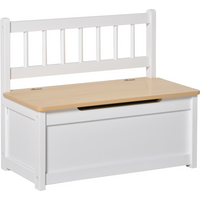 2 In 1 Wooden Toy Box, Kids Seat Bench Storage Chest, 60 x 30 x 50cm