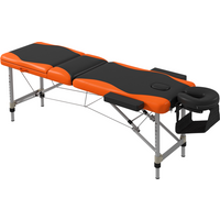 HOMCOM Portable Massage Table Beauty Therapy Couch Bed Spa Aluminum Orange