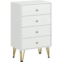 HOMCOM Chest of Drawers, 4 Drawers Dresser Storage Organiser for Bedroom