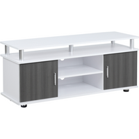 HOMCOM TV Cabinet Stand Entertainment Center Media Console Storage Grey, White