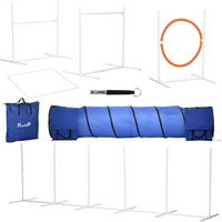 Six-Piece Dog Agility Equipment Set with Carry Bag - Multicoloured