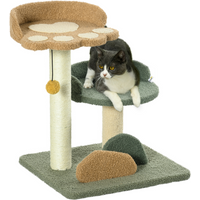 52cm Cat Tree for Indoor Cats, Scratching Posts with Two Bed, Toy Ball
