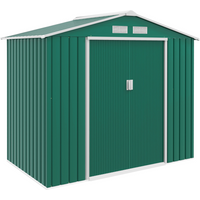Outsunny Garden Shed Storage Unit w/Locking Door Floor Foundation Vent Green