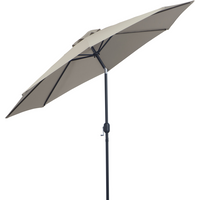 Steel Frame Round Market Patio Sun Umbrella Parasol Sunshade Canopy 3x2.45m