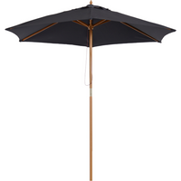 Outsunny Stylish Wooden Parasol - Easy Shade for Outdoor Relaxation