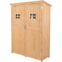 Garden Shed W/Double Door, Pine Wood, 127.5Lx50Wx164H cm