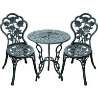 3 Pcs Cast Aluminum Bistro Set-Green