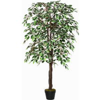 Artificial Ficus Silk Tree with Nursery Pot, Decorative Fake Plant, 160cm