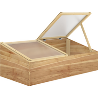 Wooden Cold Frame Greenhouse Grow House, 100 x 50 x 36 cm, Natural