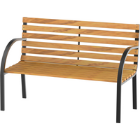Garden Bench, 122Lx60Wx80H cm-Steel/Wood