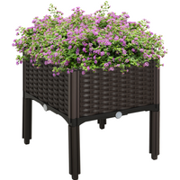 PP Raised Outdoor Garden Planter Box Brown