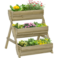3 Tier Raised Garden Bed Kit for Flower, Vegetable, Herb, 120x68x80cm, Green