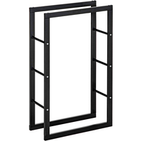 Metal Rust-Resistant Firewood Log Rack Black