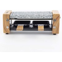 Raclette apparaat en kooksteen voor 2 personen, houten ontwerp H.Koenig