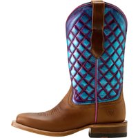 Women's Frontier Wittman Wide Square Toe Cowgirl Boots in Shades Of Grain Iridescent Lagoon Leather, Size: 6.5 B / Medium by Ariat