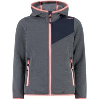 Hooded jacquard knit fleece for girls CMP