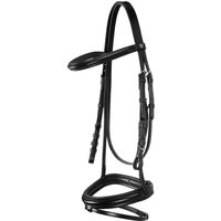 English leather horse riding bridles with rubber reins Equestro