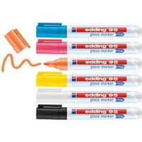 Set van 6 gekleurde glasmarkers Genérico Edding