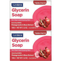 Curalene Pomegranate & Rose Extract Glycerine Soap Twin Pack - 2 x 100 g