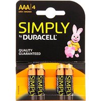 Duracell Simply AAA Batteries - 4 pcs