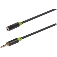König Stereo Audio Extension Cable Black - 0 5 Metres