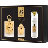Lattafa Pride Tharwah Gold Unisex Gift Set â 3 Pcs