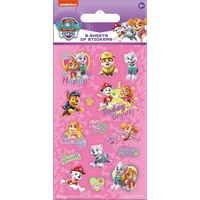 Paw Patrol Pink Party Stickers 6 Sheets