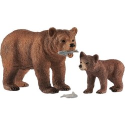 Schleich Grizzly Bear With Cub - 42473