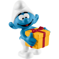 Schleich Smurf with Present Mini Figure