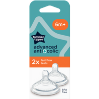 Tommee Tippee Advanced Anti-Colic Fast Flow 6m+ Teat â 2 pcs