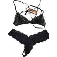 Baci Lingerie Submissive Lingerie Bikini Set with Cuff – Black