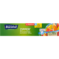Bacofoil Zipper All Purpose Medium Bags - 8 pcs