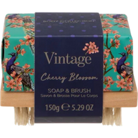Body Collection Vintage Cherry Blossom Soap & Brush - 150g