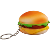 Burger Stressaflastende Squeeze Legetøj Med Nøglering - 8 × 5 cm