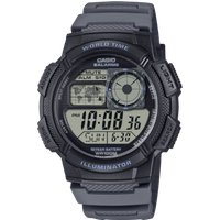 Casio AE-1000W-8AVEF World Time Digitalt Sportsur til Mænd - Grå Resinrem