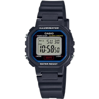 Casio Collection LA-20WH-1CDF Vierkant Digitaal Horloge met Zwarte Resin Horlogeband
