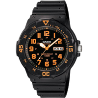 Casio MRW-200H-4BVDF Analoog Sporthorloge - Zwart & Oranje
