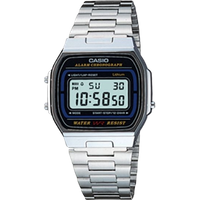 Casio Retro Vintage Unisex Digitaal Horloge A164WA-1VES - Zilverkleurig Roestvrij Staal