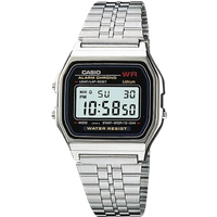 Casio Vintage Unisex Digital Watch A159WA-N1DF - Silver Stainless Steel Band