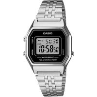 Casio Vintage LA-680WA-1DF Digital Klocka för Kvinnor - Silverfärgat Rostfritt Stål