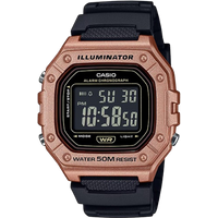 Casio W-218HM-5BVEF Illuminator Digitaal Sporthorloge - Roségoud & Zwart