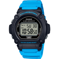 Casio W-219H-2A2VCF Illuminator Digital Sportklocka - Svart med Blått Armband