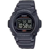 Casio W-219H-8BVDF Timeless Collection Illuminator Digitaal Sporthorloge - Zwart