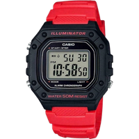 Casio Youth Series W-218H-4BVDF Vierkant Digitaal Sporthorloge - Zwart/Rood