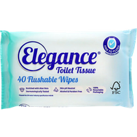 Elegance Toilet Tissue Flushable Wipes - 40 stuks